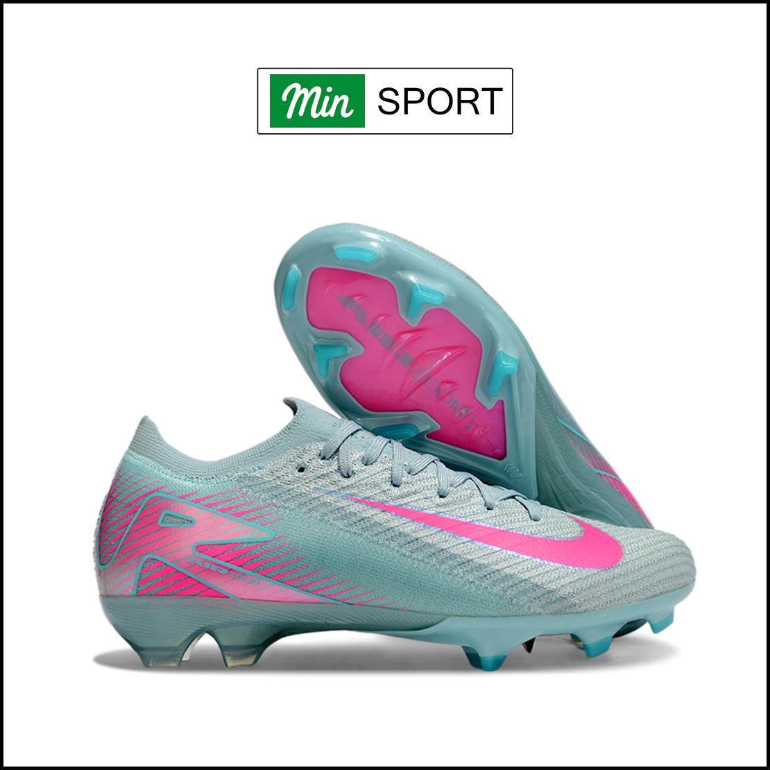 Giày Bóng Đá Nike Mercurial Vapor 16 Elite Xám Vạch Hồng Cổ Lửng FG