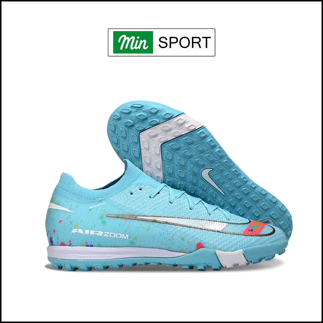 Giày Bóng Đá Nike Mercurial Vapor 16 Elite Xanh Ngọc Vẩy Sơn Cổ Lửng V1 TF