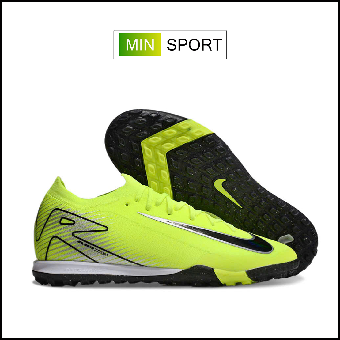 Giày Bóng Đá Nike Mercurial Vapor 16 Pro Chuối Vạch Đen Gót Bạc Cổ Lửng HQ TF