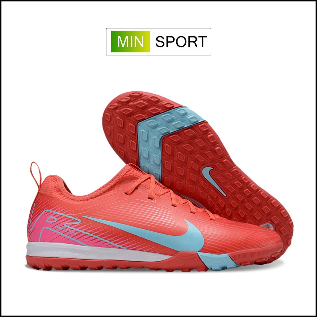 Giày Bóng Đá Nike Vapor 16 Pro V2 Đỏ Vạch Xanh Ngọc Cổ Lửng TF