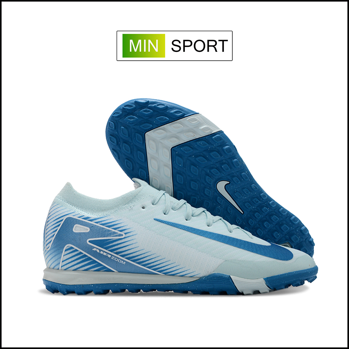 Giày Bóng Đá Nike Mercurial VAPOR 16 PRO Xanh Dương Đệm Trắng Cổ Lửng HQ TF