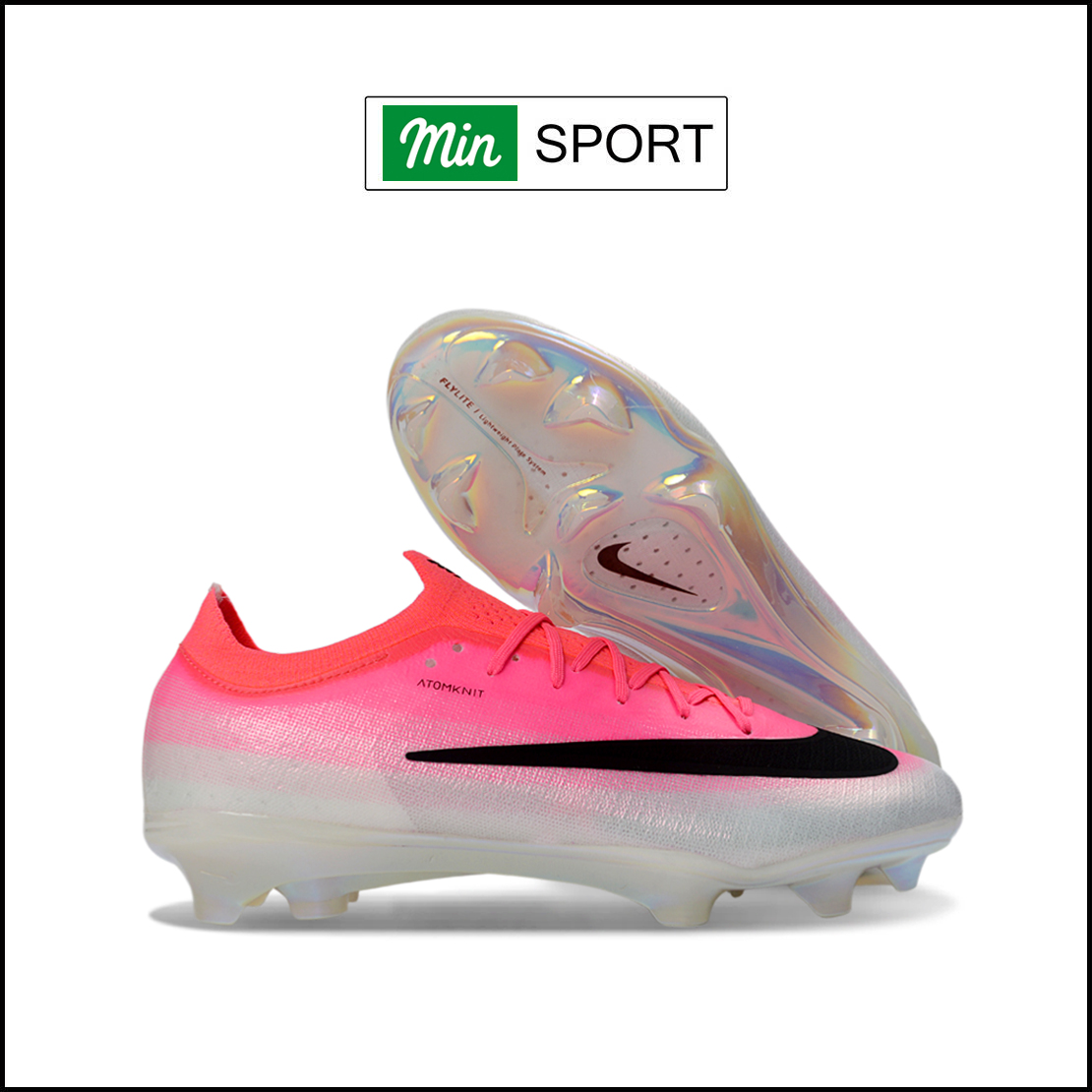 Giày Bóng Đá Nike Mercurial Vapor 17 Elite Hồng Trắng Vạch Đen Cổ Lửng FG