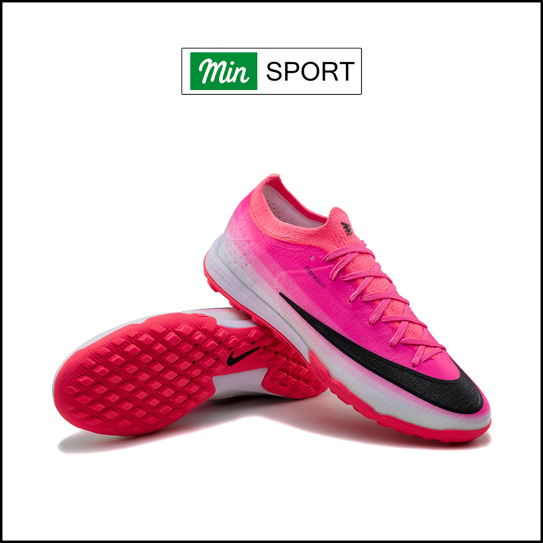 Giày Bóng Đá Nike Mercurial Vapor 17 Elite Hồng Trắng Vạch Đen Cổ Lửng TF