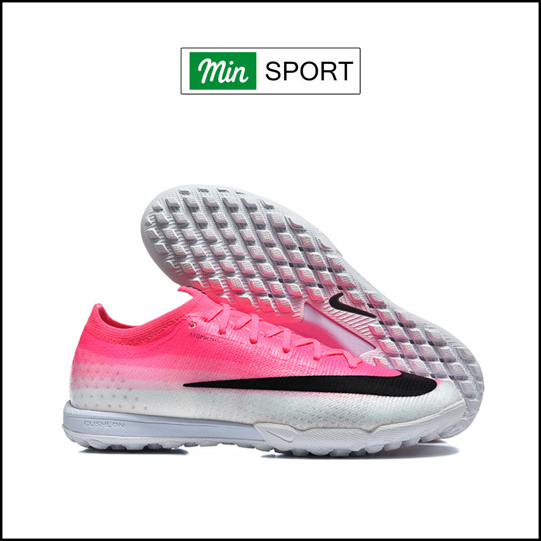 Giày Bóng Đá Nike Mercurial Vapor 17 Elite Hồng Trắng Vạch Đen Cổ Lửng TF