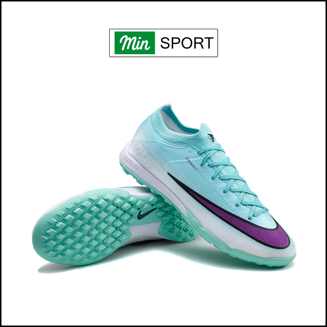 Giày Bóng Đá Nike Mercurial Vapor 17 Elite Xanh Ngọc Trắng Vạch Tím Cổ Lửng TF