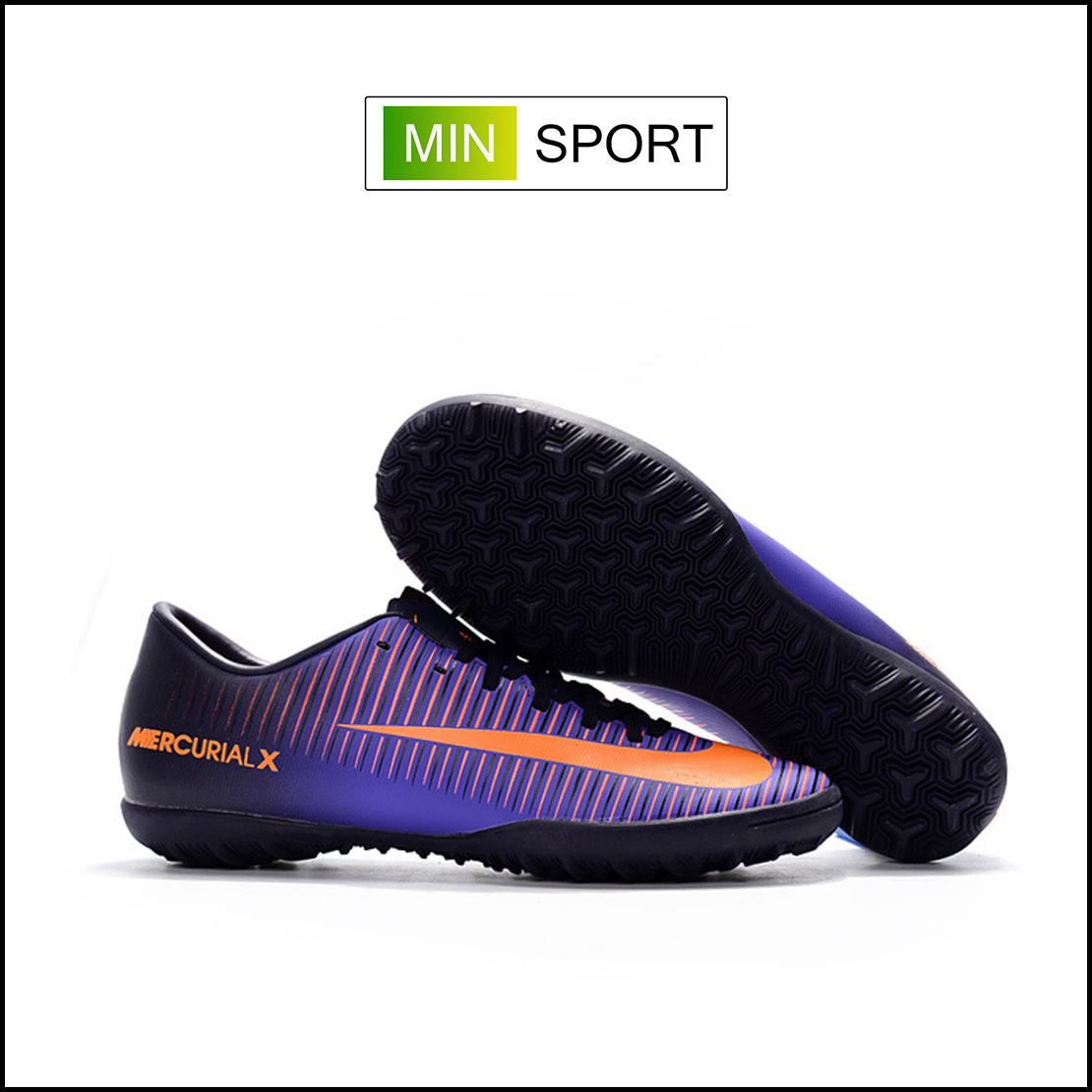 Giày Bóng Đá Nike Mercurial Vic 6 Tím Vạch Cam TF