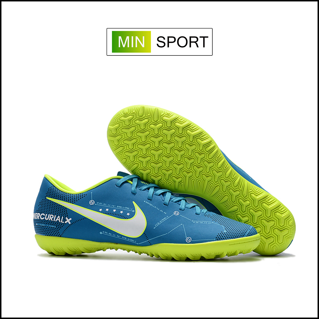 Giày Bóng Đá Mercurial Vic 6 Neymar Xanh Dương TF	