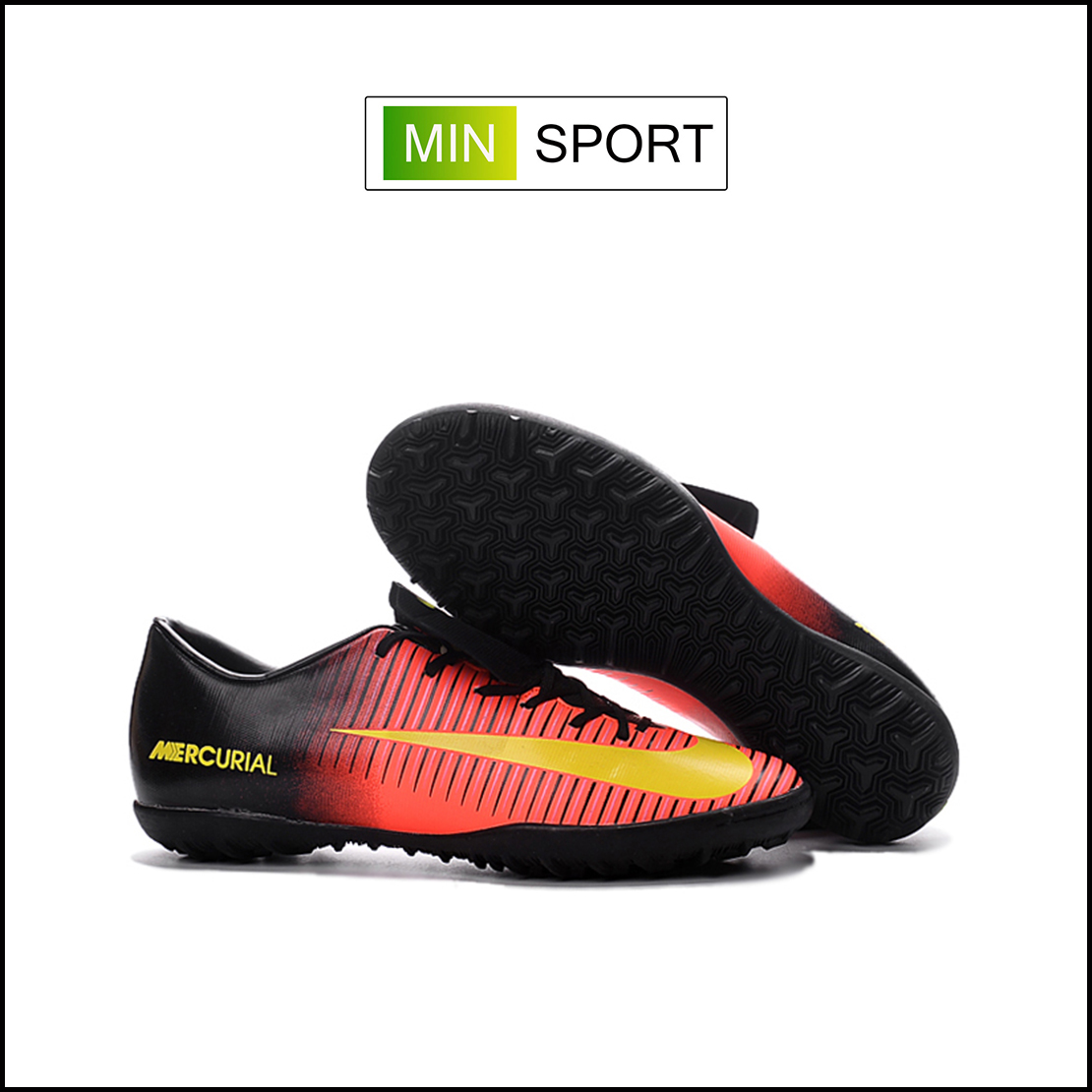 Giày Bóng Đá Nike Mercurial Vic 6 Đỏ Vạch Vàng Lưỡi Gà Liền TF
