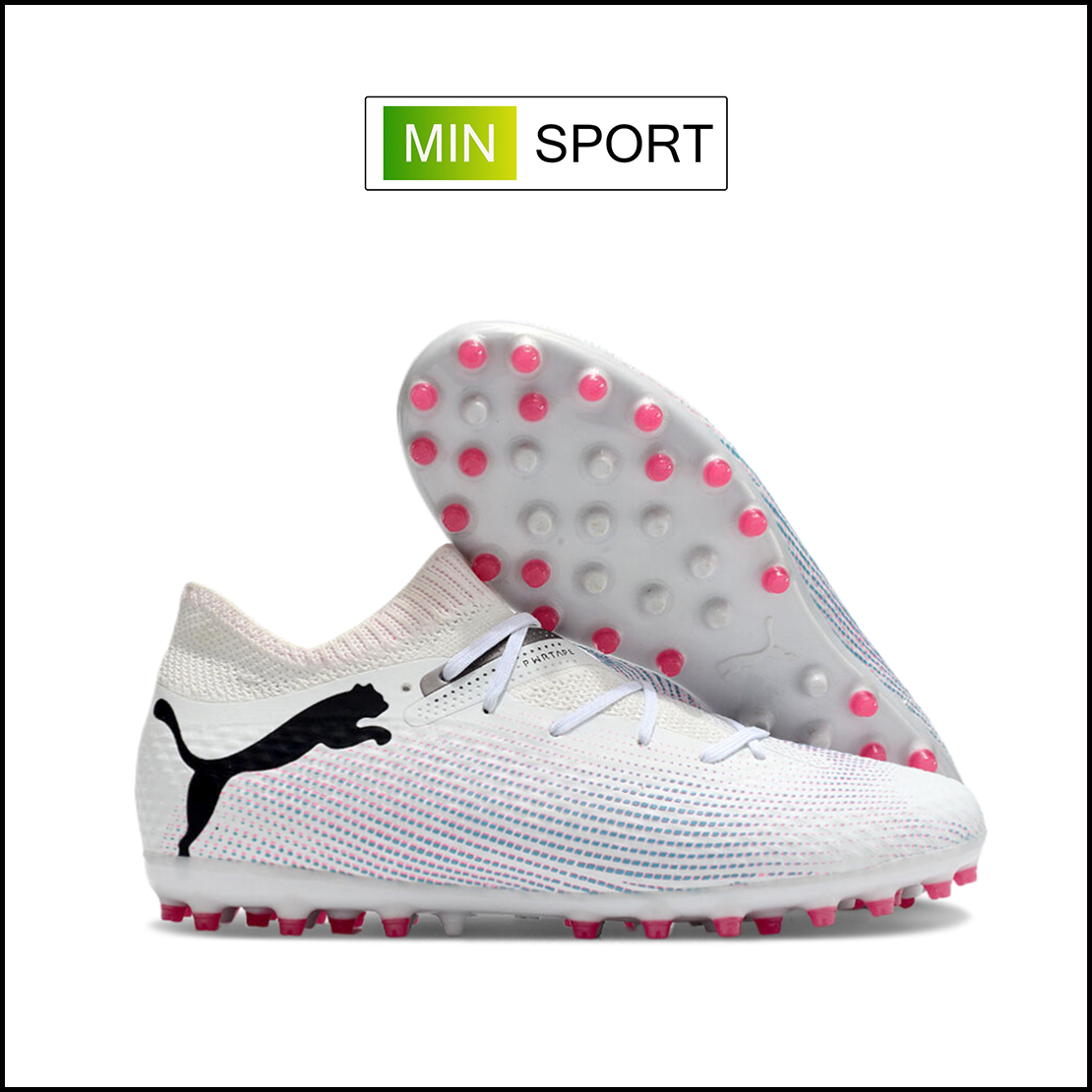 Giày Bóng Đá Puma Future 7 Ultimate Trắng Hồng Cổ Lửng MG